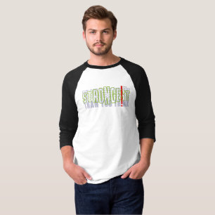 Camiseta Mais forte do que você pensa   Raglan 3/4 de uso m