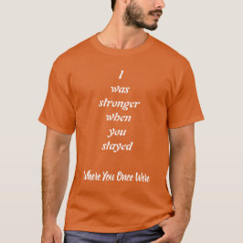 Camiseta Mais forte quando você ficou, Força e Amor
