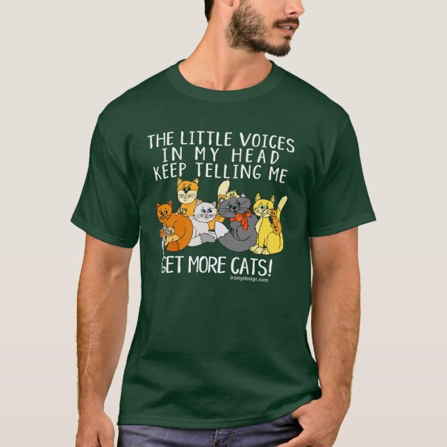 Camiseta Mais Gatos Engraçados Dizendo Escuro (Frente)