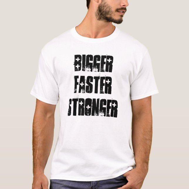 CAMISETA MAIS GRANDE, FASTERSTRONGER (Frente)