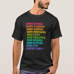 Camiseta Mais Livros Mais Paixão Mais Café Mais Erros