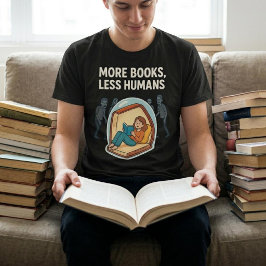 Camiseta Mais Livros, Menos Humanos. Leitura
