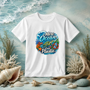 Camiseta Mais Oceano Menos Plástico citação costeira marinh