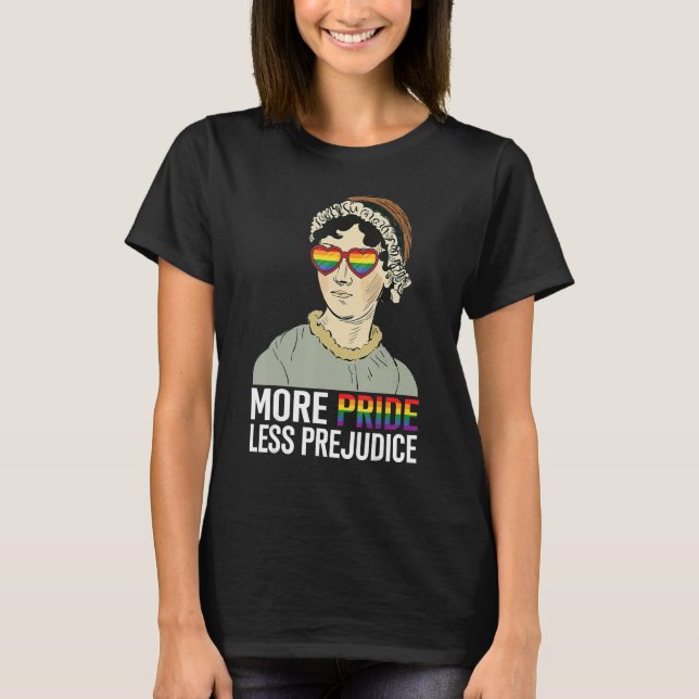 Camiseta Mais Orgulho Menos Preconceito LGBT Jane Austen Or (Frente)