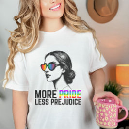 Camiseta Mais Orgulho Menos Preconceito Vintage Rainbow LGB