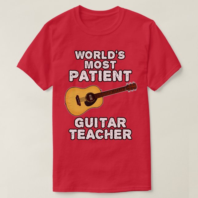Camiseta Mais Paciente Professora De Violão Guitarra Acústi (Frente do Design)