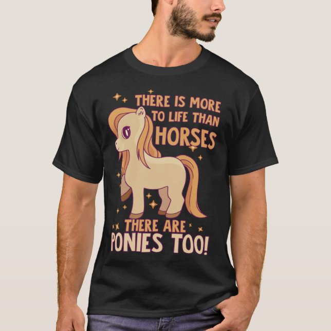 Camiseta Mais Para a Vida Do Que Cavalos Pôneis Equitação C (Frente)