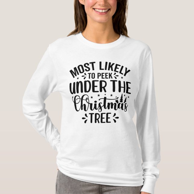 Camiseta Mais propensa a espiar debaixo da árvore (Frente)