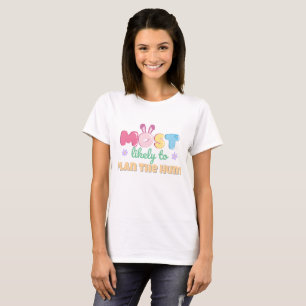 Camiseta Mais propensa a planejar a caça - Páscoa engraçada