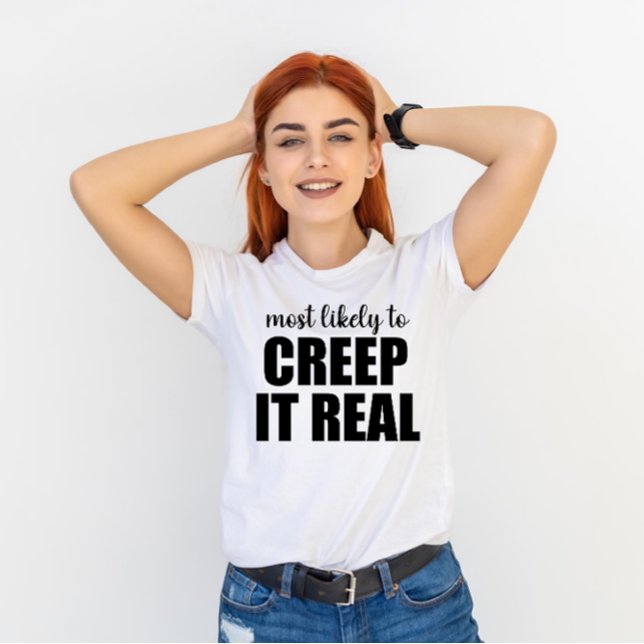 Camiseta Mais Propenso a Assustar de Forma Engraçada no Hal (Criador carregado)