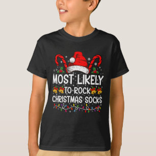 Camiseta Mais Propenso a Balançar Meias de Natal Divertido