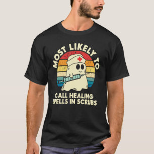 Camiseta Mais Propenso a Chamadas de Halloween Feitiços de