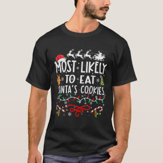 Camiseta Mais propenso a comer o Natal da família Cookies d