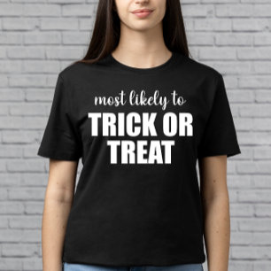 Camiseta Mais Propenso a Doces ou Travessuras Funny Hallowe