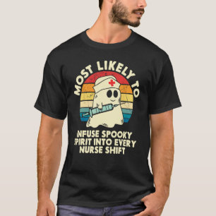 Camiseta Mais Propenso a Halloween Injetar Espírito Sinistr