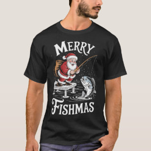 Camiseta Mais Propenso a Ir Pescar com Papai Noel Pesca Chr