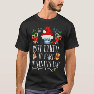 Camiseta Mais Propenso a Peidar no Colo de Papai Noel Famíl
