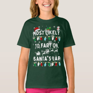 Camiseta Mais propenso a peidar no colo dos papais noeis -