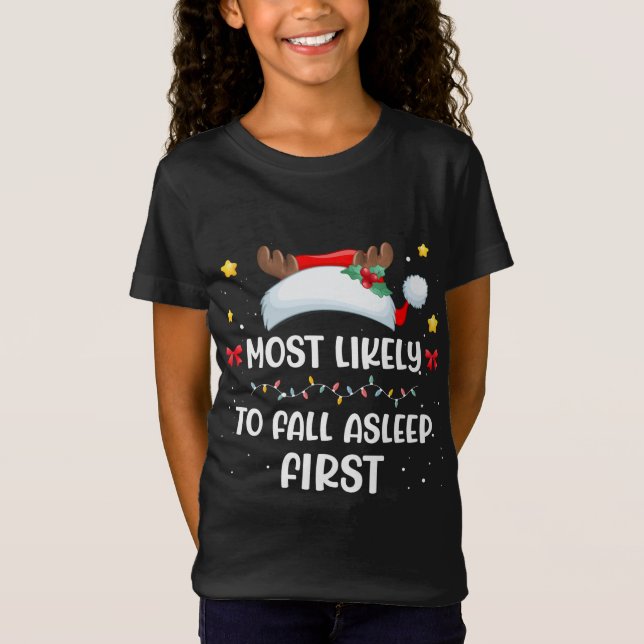 Camiseta Mais Provável A Cair No Sono Primeira Matchin De C (Frente)