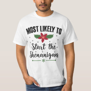 Camiseta Mais Provável De Começar O Natal Das Travessuras