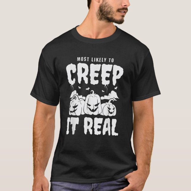 Camiseta Mais Provável De Ir Aterrar O Hallowee Do Grupo Fa (Frente)