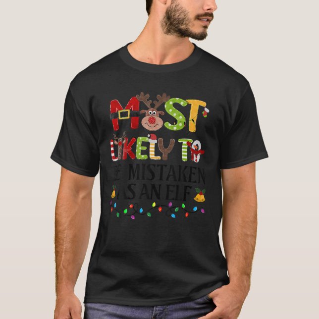 Camiseta Mais Provável De Ser Errado Como Uma Fama De Natal (Frente)