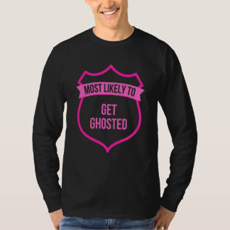 Camiseta Mais provável de ser Fantasmada Festa de Despedida