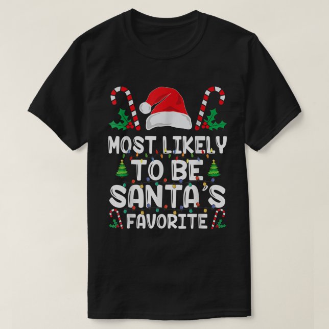 Camiseta Mais Provável É Ser O Natal Favorito Da Família Do (Frente do Design)