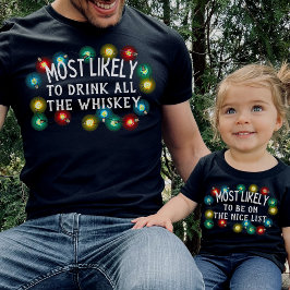 Camiseta Mais Provável Família de Natal Personalizada de Ci