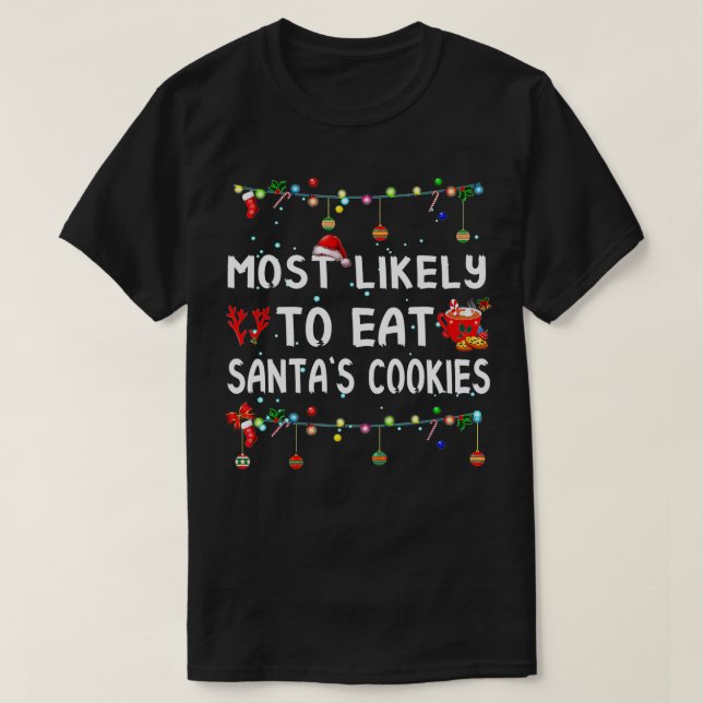 Camiseta Mais Provável Para A Família Coincrível De Natal P (Frente do Design)
