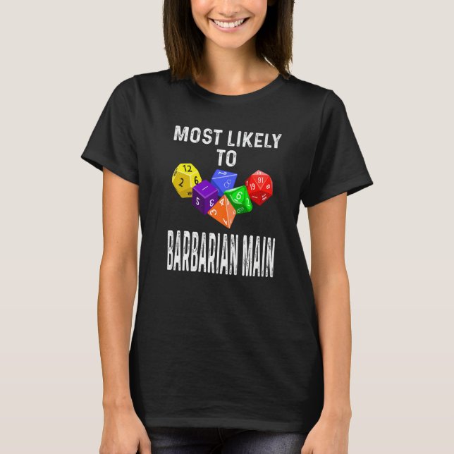 Camiseta Mais Provável Para A Função RPG De Jogo De Dice Pr (Frente)