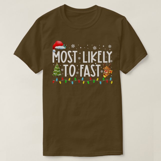 Camiseta Mais Provável Para As Luzes De Natal Rápidas (Frente do Design)