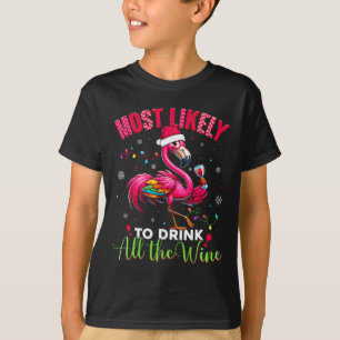 Camiseta Mais Provável Para Beber Mulheres Flamingo De Nata