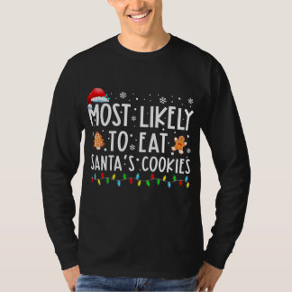 Camiseta Mais Provável Para Comer A Família De Cookies Sant