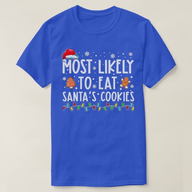 Camiseta Mais Provável Para Comer O Natal Da Família Santas (Frente do Design)