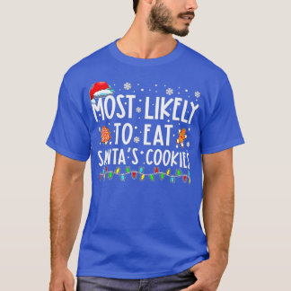 Camiseta Mais Provável Para Comer O Natal Da Família Santas
