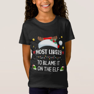 Camiseta Mais Provável Para Culpar No Match Do Elf Santa