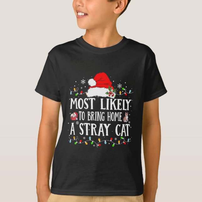 Camiseta Mais Provável Trazer Para Casa Humor De Natal De G (Frente)