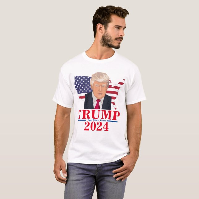 Camiseta Mais Quatro Anos Trump 2024 (Frente Completa)