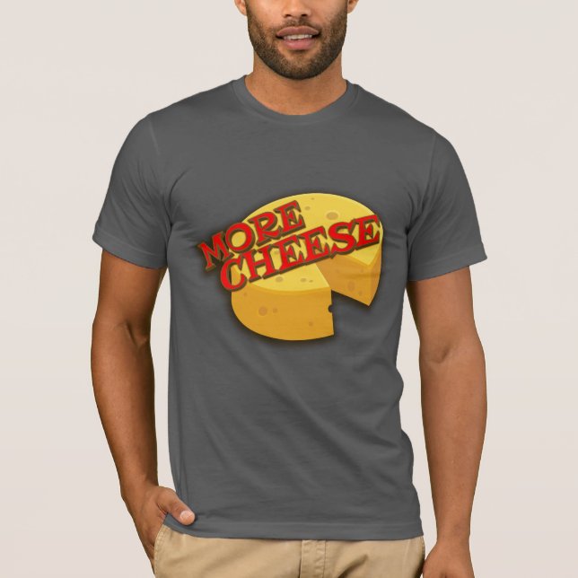 Camiseta Mais queijo cheiroso, slogan gráfico redondo (Frente)