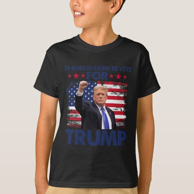 Camiseta Mais Razões Para Votar Em Trump Condenado Felon Tr (Frente)