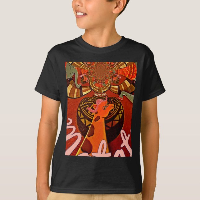 Camiseta Mais recente e adorável Girafa com duas artes de r (Frente)