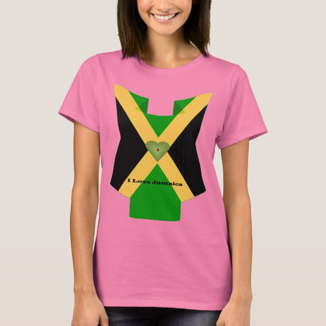 Camiseta Mais recente eu amo a Jamaica (Frente)