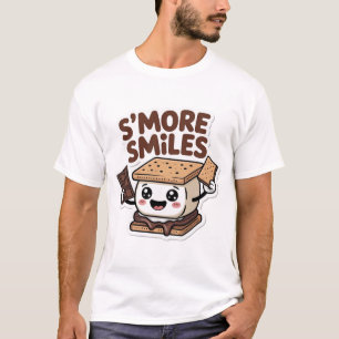 Camiseta Mais Sorrisos Fofo Kawaii Acampamento