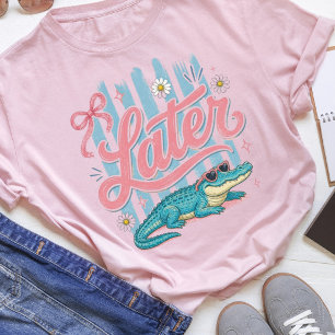 Camiseta Mais Tarde Gator Coquette Préppy Listrado