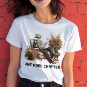 Camiseta Mais um livro de capítulo Lover Skeleton T-shirt