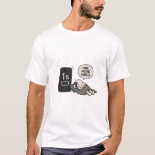 Camiseta Mais um Vídeo – Meme Divertido de Bateria de Celul