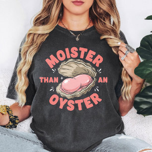 Camiseta Mais Úmido Que Uma Ostra Piada Divertida de Comida