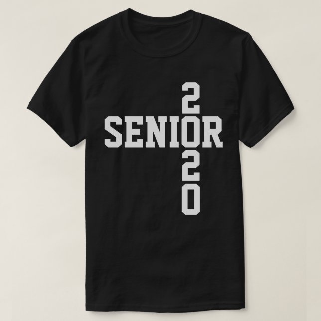Camiseta Mais velho 2020 - Classe de texto branco de 2020 (Frente do Design)
