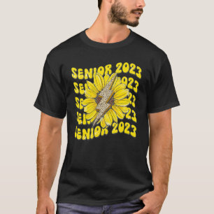 Camiseta Mais velho 2023 Boho Sunflower Lightning Bolt Clas